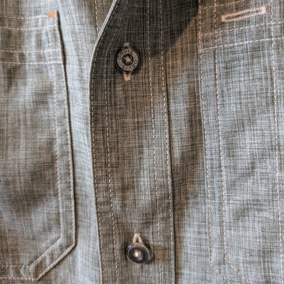 Orvis Gray Textured Print Button Down Size M - Picture 3 of 7